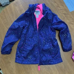 Thin Hooded Fall Coat - Blue Sparkles